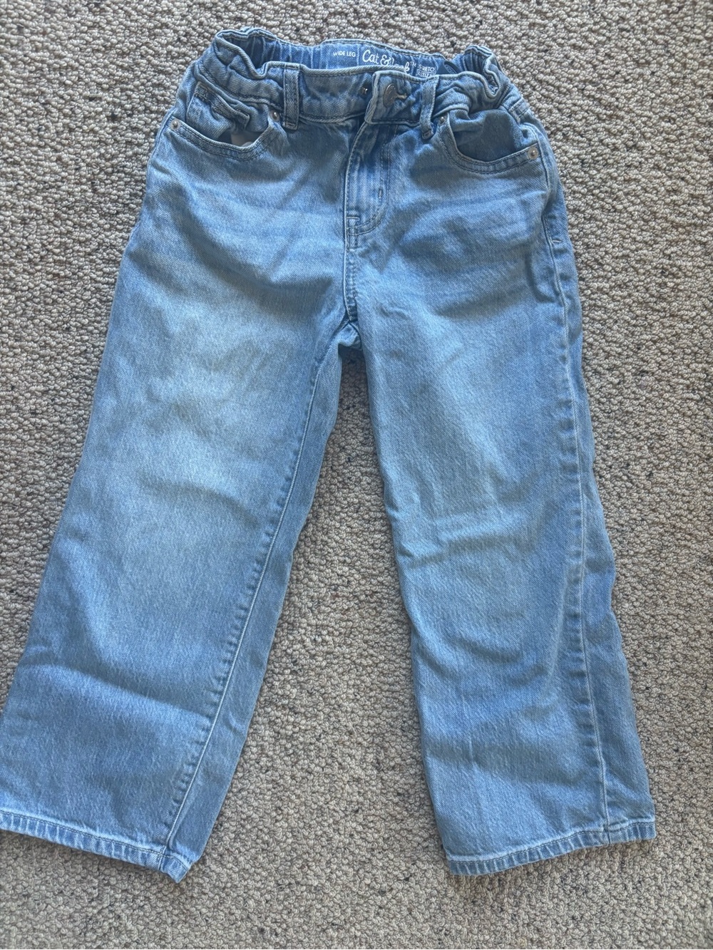Cat & Jack Light Wash Wide Leg Jeans - size 7